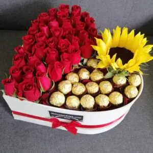 caja de rosas y chocolates metepec